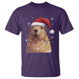 Capybara Christmas T Shirt Funny Santa Capy Meme Xmas Vibe TS02 Purple Printyourwear