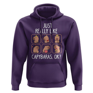 Capybara Lover Hoodie I Just Really Like Capybaras Cute Capy TS09 Purple Print Your Wear