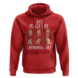 Capybara Lover Hoodie I Just Really Like Capybaras Cute Capy TS09 Red Print Your Wear