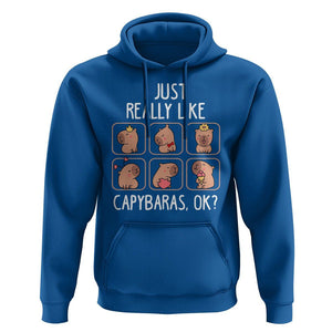 Capybara Lover Hoodie I Just Really Like Capybaras Cute Capy TS09 Royal Blue Print Your Wear