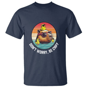 Capybara Lover T Shirt Don't Worry Be Capy Retro TS09 Navy Print Your Wear