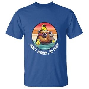 Capybara Lover T Shirt Don't Worry Be Capy Retro TS09 Royal Blue Print Your Wear