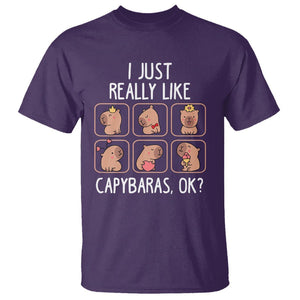 Capybara Lover T Shirt I Just Really Like Capybaras Cute Capy TS09 Purple Print Your Wear