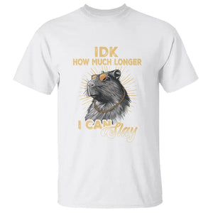 Capybara Lover T Shirt Idk How Much Longer I Can Slay Cool Capy TS09 White Print Your Wear