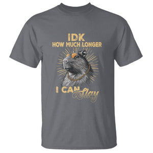 Capybara Lover T Shirt Idk How Much Longer I Can Slay Cool Capy TS09 Charcoal Print Your Wear