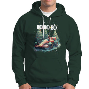 Car Racing Christmas Box Box Box Xmas Tree Colorful Light Hoodie TS09 Dark Forest Green Printyourwear