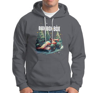 Car Racing Christmas Box Box Box Xmas Tree Colorful Light Hoodie TS09 Charcoal Printyourwear