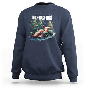 Car Racing Christmas Box Box Box Xmas Tree Colorful Light Sweatshirt TS09 Navy Printyourwear