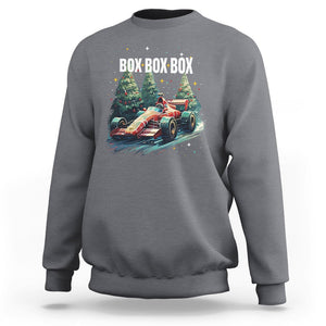 Car Racing Christmas Box Box Box Xmas Tree Colorful Light Sweatshirt TS09 Charcoal Printyourwear