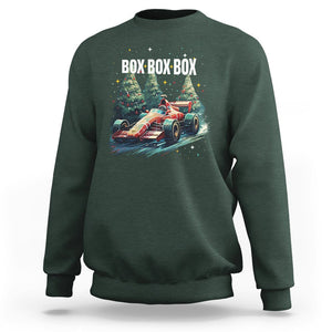 Car Racing Christmas Box Box Box Xmas Tree Colorful Light Sweatshirt TS09 Dark Forest Green Printyourwear