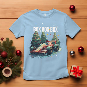 Car Racing Christmas Box Box Box Xmas Tree Colorful Light T Shirt TS09 Light Blue Printyourwear