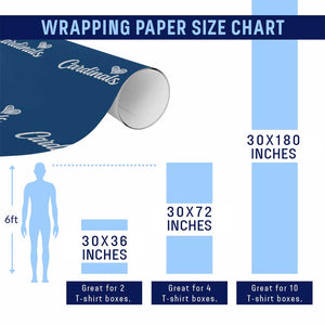 Cardinal Lovers Wrapping Paper Roll Vintage Script Heart Graphic TS10 Print Your Wear