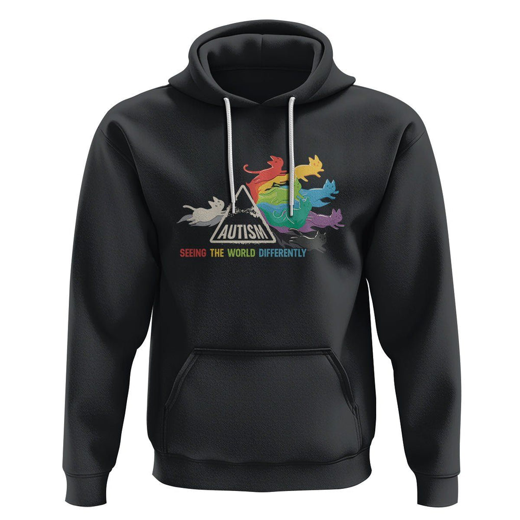 Cat Autism Hoodie Seeing The World Form A Different Angle TS01 Black Printyourwear