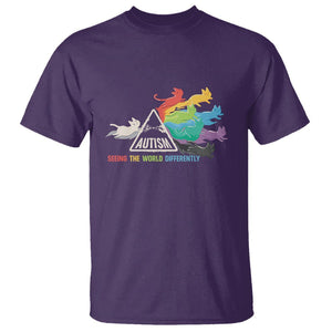 Cat Autism T Shirt Seeing The World Form A Different Angle TS01 Purple Printyourwear