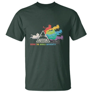 Cat Autism T Shirt Seeing The World Form A Different Angle TS01 Dark Forest Green Printyourwear