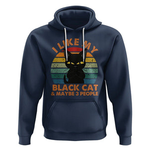 Cat Lover Hoodie I Like My Black Cat & Maybe 3 People TS02 Navy Printyourwear