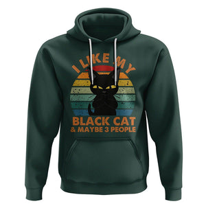 Cat Lover Hoodie I Like My Black Cat & Maybe 3 People TS02 Dark Forest Green Printyourwear