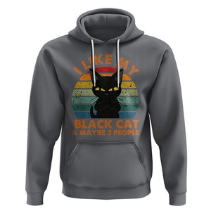 Cat Lover Hoodie I Like My Black Cat & Maybe 3 People TS02 Charcoal Printyourwear