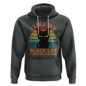 Cat Lover Hoodie I Like My Black Cat & Maybe 3 People TS02 Dark Heather Printyourwear