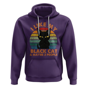 Cat Lover Hoodie I Like My Black Cat & Maybe 3 People TS02 Purple Printyourwear