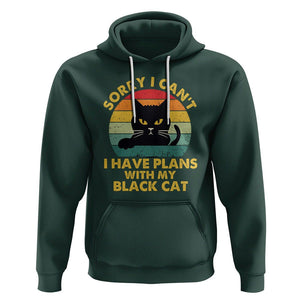 Cat Lover Hoodie Sorry I Can't I Have Plans With My Black Cat TS02 Dark Forest Green Printyourwear