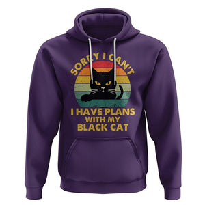 Cat Lover Hoodie Sorry I Can't I Have Plans With My Black Cat TS02 Purple Printyourwear