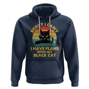 Cat Lover Hoodie Sorry I Can't I Have Plans With My Black Cat TS02 Navy Printyourwear