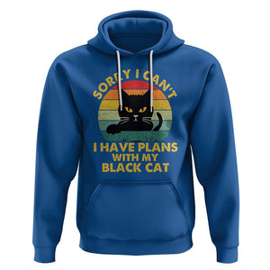 Cat Lover Hoodie Sorry I Can't I Have Plans With My Black Cat TS02 Royal Blue Printyourwear