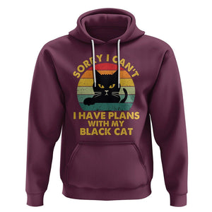 Cat Lover Hoodie Sorry I Can't I Have Plans With My Black Cat TS02 Maroon Printyourwear