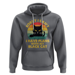 Cat Lover Hoodie Sorry I Can't I Have Plans With My Black Cat TS02 Charcoal Printyourwear