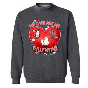 Cat Lover Personalized Shirt My Cats Are My Valentine CTM02 Sweater Custom - Printyourwear