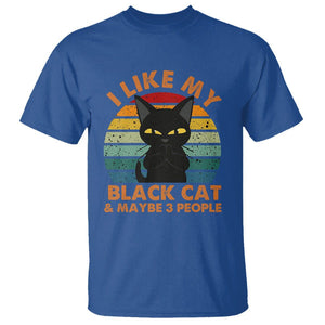 Cat Lover T Shirt I Like My Black Cat & Maybe 3 People TS02 Royal Blue Printyourwear