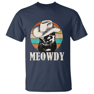 Cat Lover T Shirt Meowdy Funny Howdy Retro Vintage Cowboy Hat TS11 Navy Print Your Wear