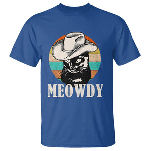 Cat Lover T Shirt Meowdy Funny Howdy Retro Vintage Cowboy Hat TS11 Royal Blue Print Your Wear