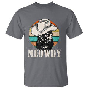 Cat Lover T Shirt Meowdy Funny Howdy Retro Vintage Cowboy Hat TS11 Charcoal Print Your Wear