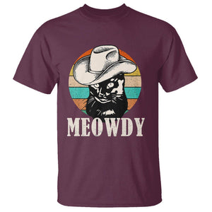 Cat Lover T Shirt Meowdy Funny Howdy Retro Vintage Cowboy Hat TS11 Maroon Print Your Wear