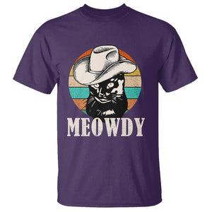 Cat Lover T Shirt Meowdy Funny Howdy Retro Vintage Cowboy Hat TS11 Purple Print Your Wear