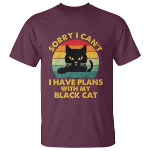 Cat Lover T Shirt Sorry I Can't I Have Plans With My Black Cat TS02 Maroon Printyourwear