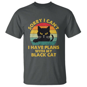 Cat Lover T Shirt Sorry I Can't I Have Plans With My Black Cat TS02 Dark Heather Printyourwear