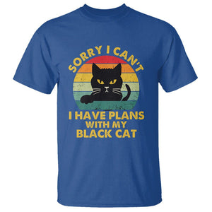 Cat Lover T Shirt Sorry I Can't I Have Plans With My Black Cat TS02 Royal Blue Printyourwear