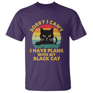 Cat Lover T Shirt Sorry I Can't I Have Plans With My Black Cat TS02 Purple Printyourwear