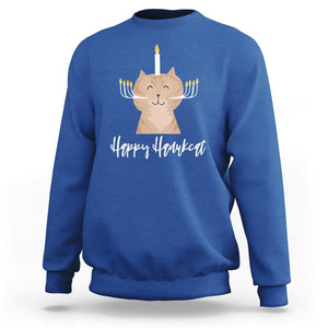 Cat Menorah Cute Jewish Kitten Hanukkah Chanukah Candle Sweatshirt TS09 Royal Blue Printyourwear