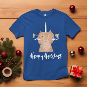 Cat Menorah Cute Jewish Kitten Hanukkah Chanukah Candle T Shirt TS09 Royal Blue Printyourwear