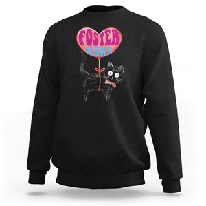 Cat Mom Sweatshirt Foster Cat Mama Black Cat Doodle TS02 Black Printyourwear