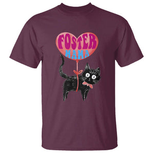 Cat Mom T Shirt Foster Cat Mama Black Cat Doodle TS02 Maroon Printyourwear