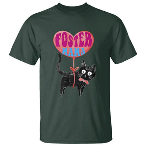 Cat Mom T Shirt Foster Cat Mama Black Cat Doodle TS02 Dark Forest Green Printyourwear