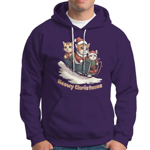 Cat Sleigh Meowy Christmas Holiday Santa Hat Hoodie TS09 Purple Printyourwear