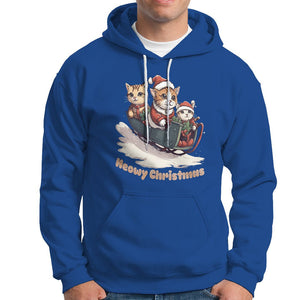 Cat Sleigh Meowy Christmas Holiday Santa Hat Hoodie TS09 Royal Blue Printyourwear