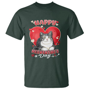 Cat Valentine T Shirt Happy Meowentine's Day Cute Heart TS02 Dark Forest Green Printyourwear