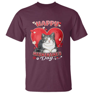 Cat Valentine T Shirt Happy Meowentine's Day Cute Heart TS02 Maroon Printyourwear